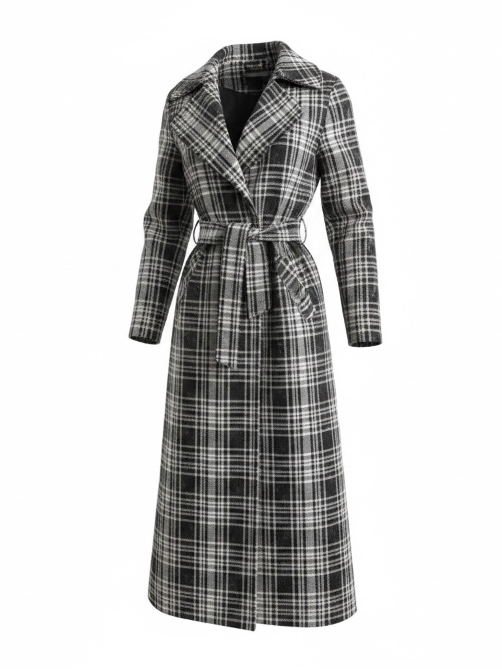 Sugar Rain Black & White Plaid  Light Weight Long Jacket